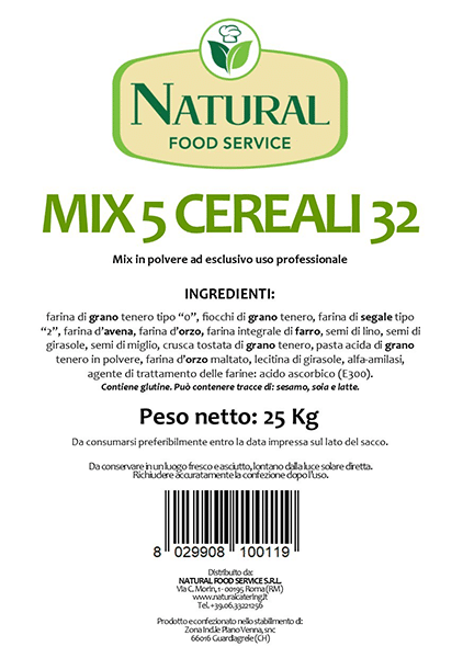 Mix 5 Cereali N°32 Nat.cat. 25kg